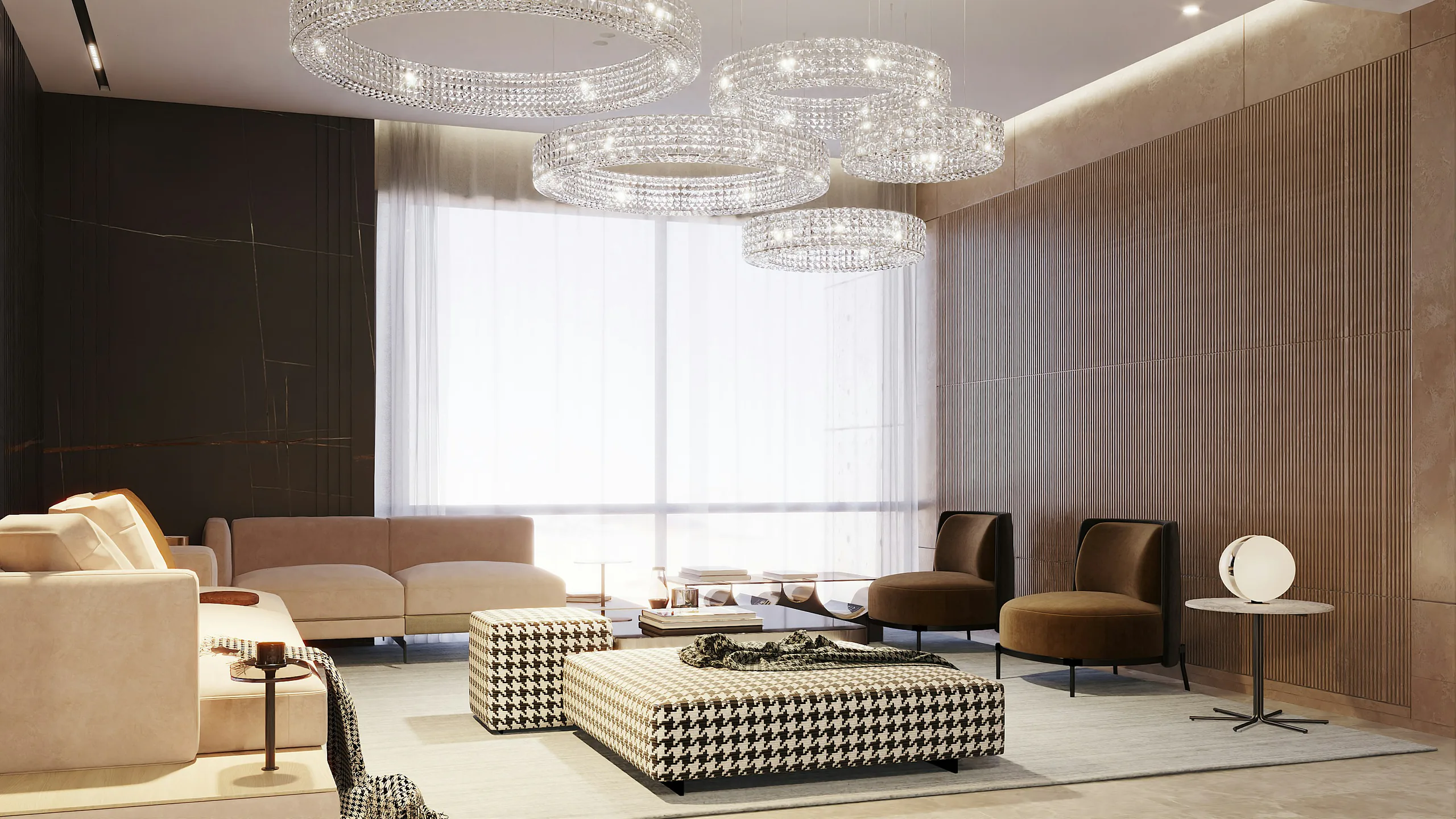 Premium flat living room interior